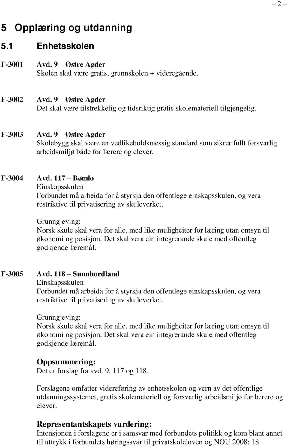 9 Østre Agder Skolebygg skal være en vedlikeholdsmessig standard som sikrer fullt forsvarlig arbeidsmiljø både for lærere og elever. F-3004 Avd.