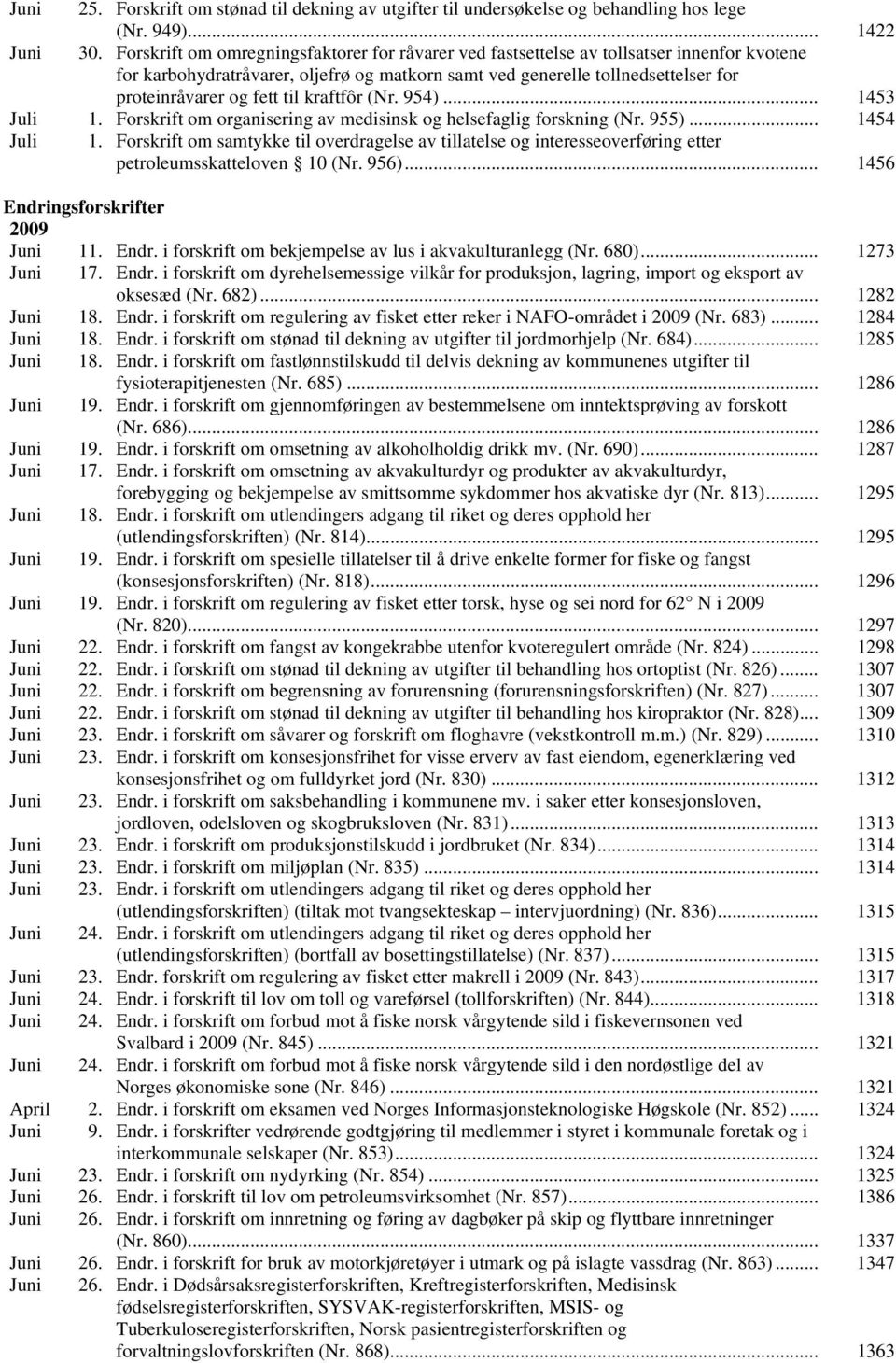 til kraftfôr (Nr. 954)... 1453 Juli 1. Forskrift om organisering av medisinsk og helsefaglig forskning (Nr. 955)... 1454 Juli 1.