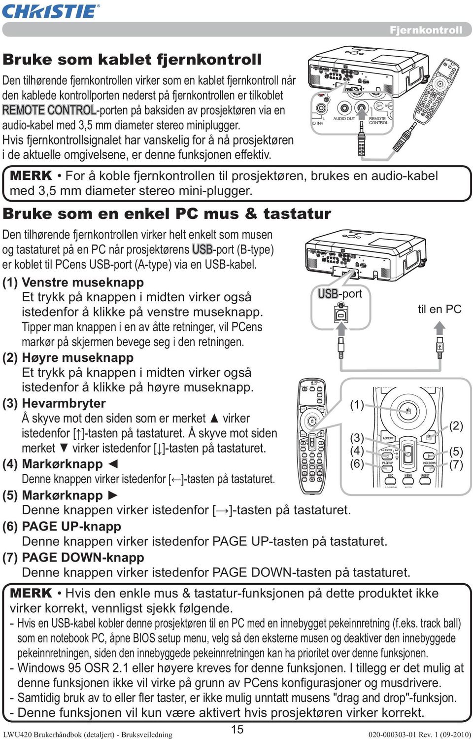 CAMERA Bruke som kablet fjernkontroll Den tilhørende fjernkontrollen virker som en kablet fjernkontroll når den kablede kontrollporten nederst på fjernkontrollen er tilkoblet REMOTE CONTROL-porten på