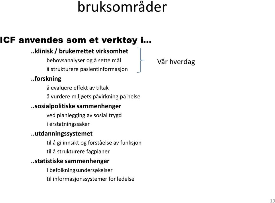 påvirkning på helse..sosialpolitiske sammenhenger ved planlegging av sosial trygd i erstatningssaker.