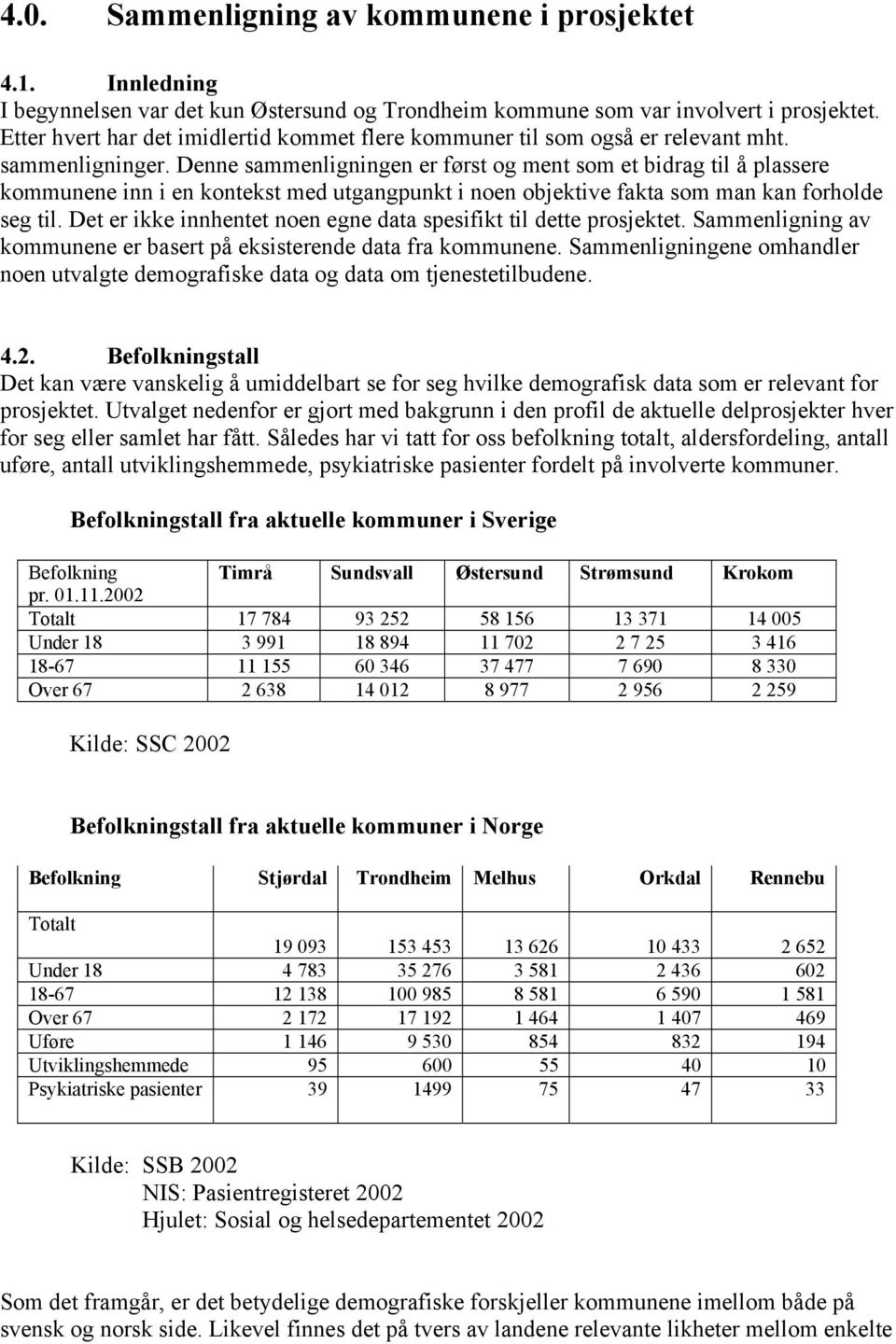 Denne sammenligningen er først og ment som et bidrag til å plassere kommunene inn i en kontekst med utgangpunkt i noen objektive fakta som man kan forholde seg til.