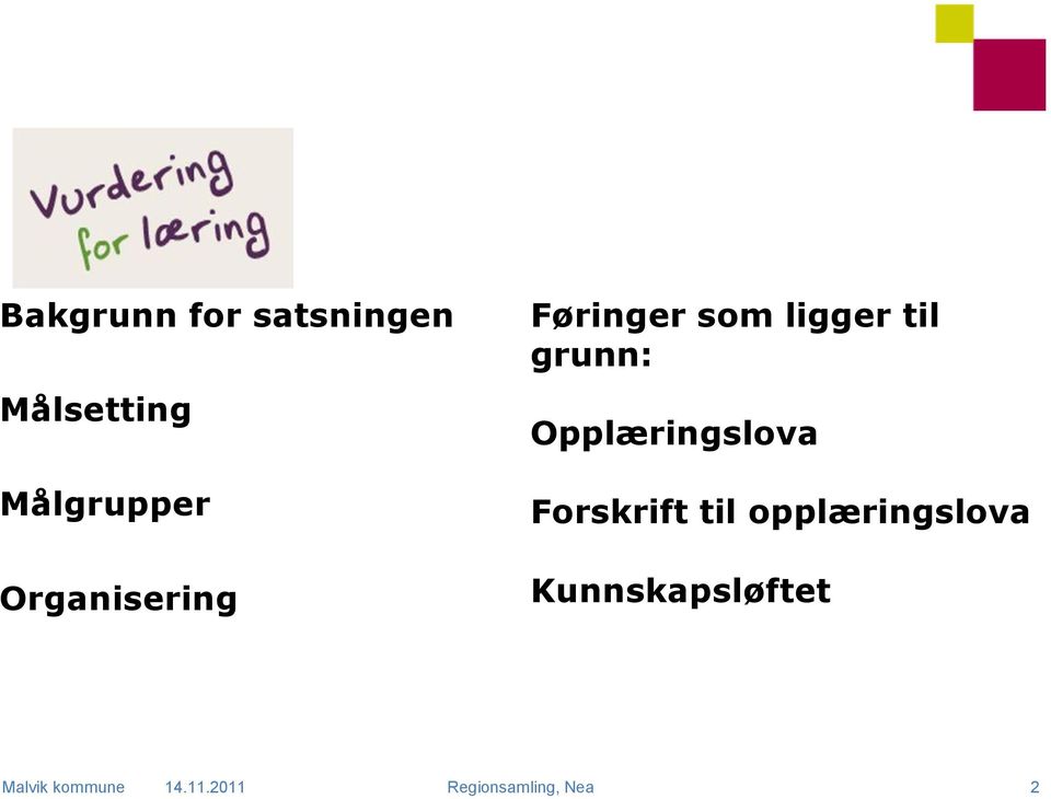 Opplæringslova Forskrift til opplæringslova