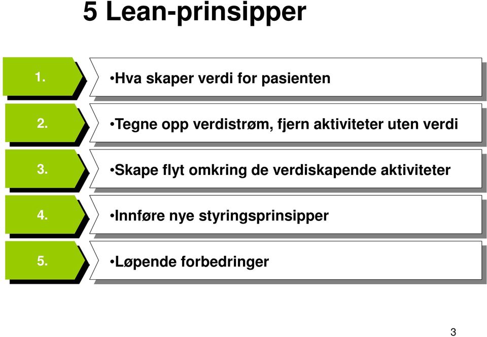 Skape flyt omkring de verdiskapende aktiviteter 4.