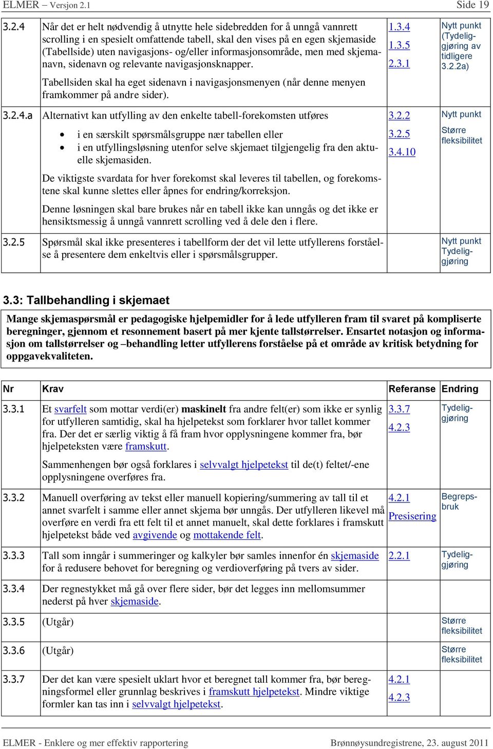 4 Når det er helt nødvendig å utnytte hele sidebredden for å unngå vannrett scrolling i en spesielt omfattende tabell, skal den vises på en egen skjemaside (Tabellside) uten navigasjons- og/eller