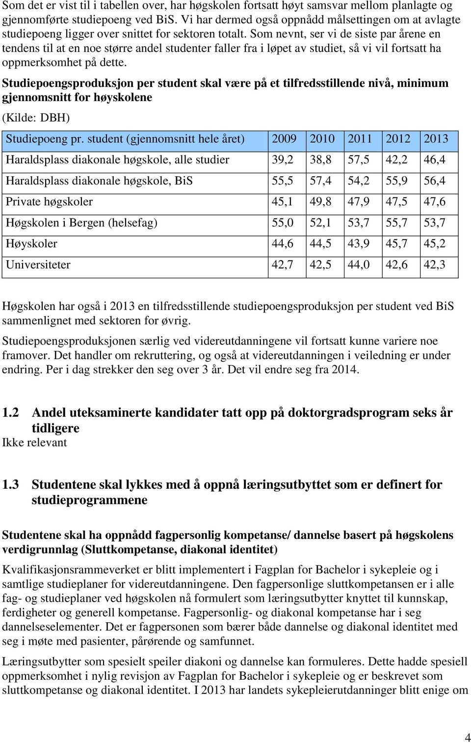 Som nevnt, ser vi de siste par årene en tendens til at en noe større andel studenter faller fra i løpet av studiet, så vi vil fortsatt ha oppmerksomhet på dette.