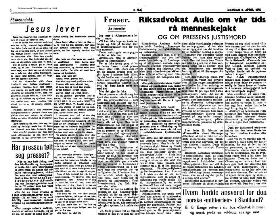 øom en fattia, ulønnet l.,predlkant. ja, tll evt,. tid den Mmmelt. Han llkal] fan,g.r og folk pa forsorg. Her Riksadvokat Andreas AuUe dens altfor overfladiakereferater Pressen øl.