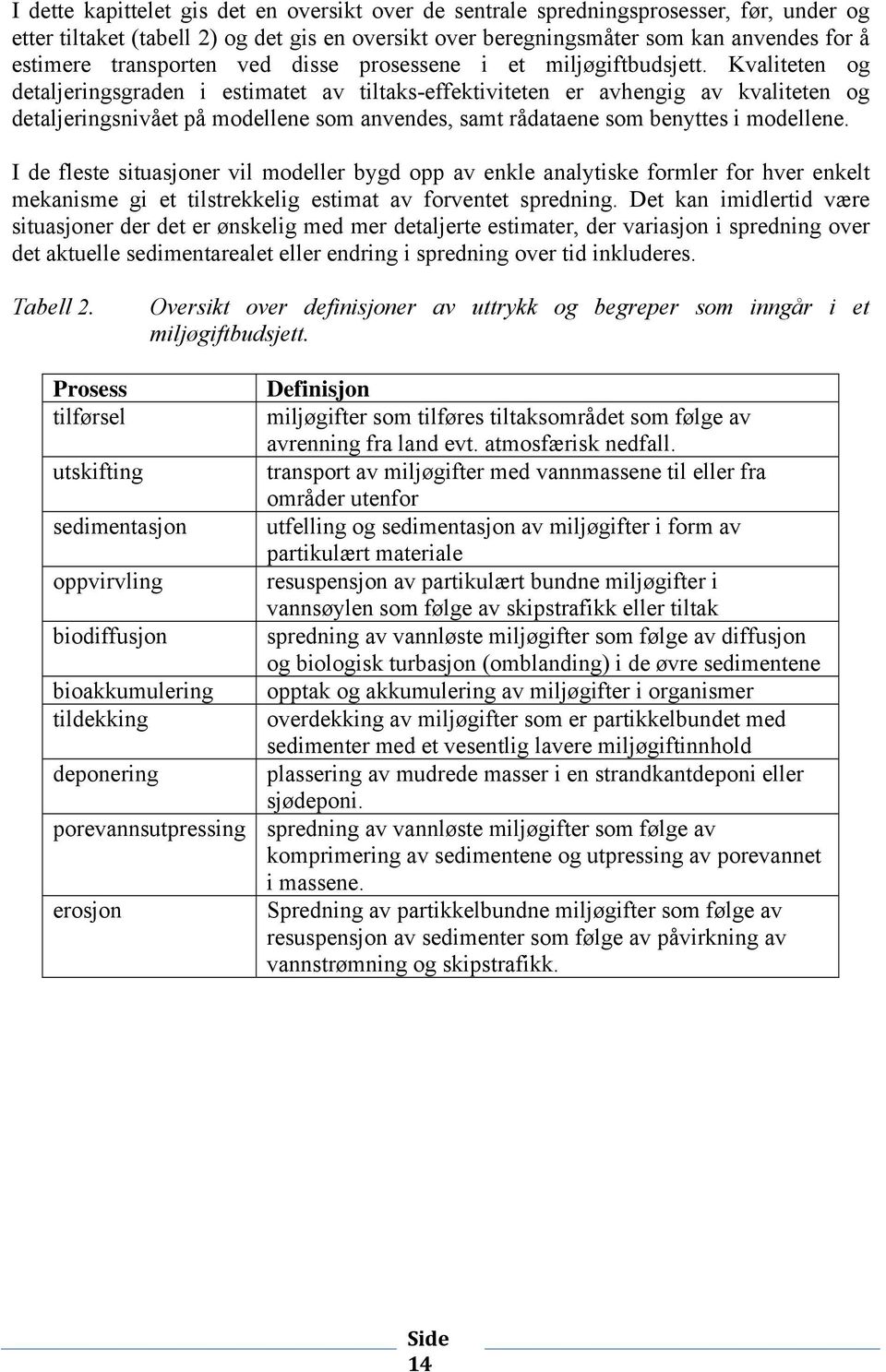 Kvaliteten og detaljeringsgraden i estimatet av tiltaks-effektiviteten er avhengig av kvaliteten og detaljeringsnivået på modellene som anvendes, samt rådataene som benyttes i modellene.