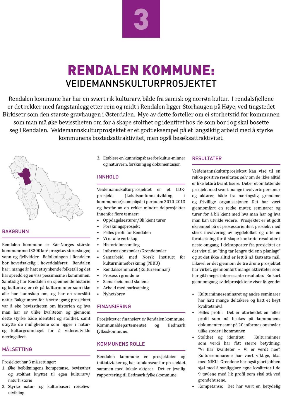 Mye av dette forteller om ei storhetstid for kommunen som man må øke bevisstheten om for å skape stolthet og identitet hos de som bor i og skal bosette seg i Rendalen.