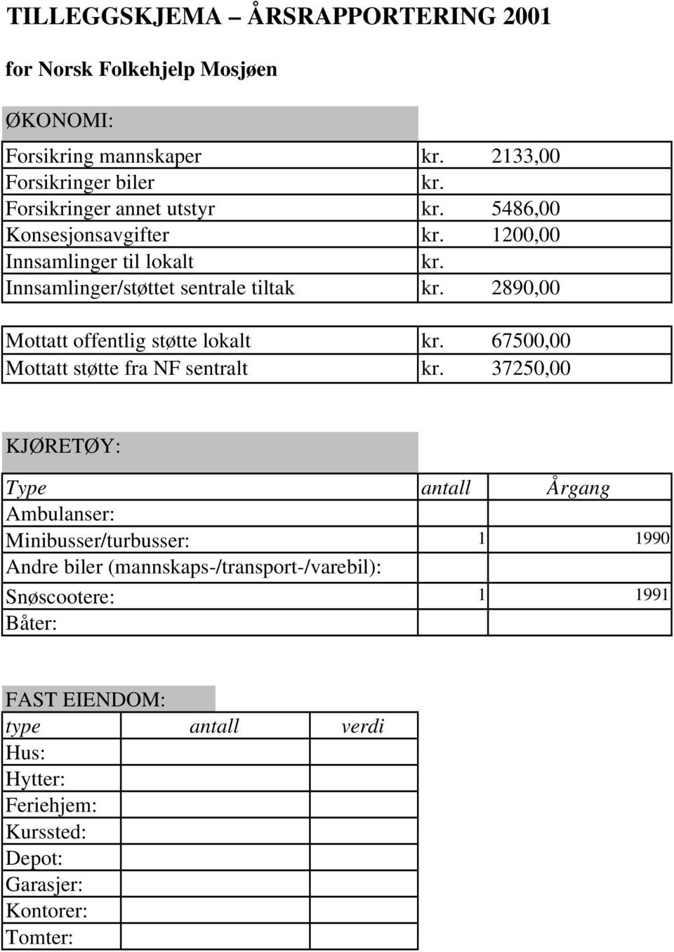 2133,00 kr. kr. 5486,00 kr. 1200,00 kr. kr. 2890,00 kr. 67500,00 kr.