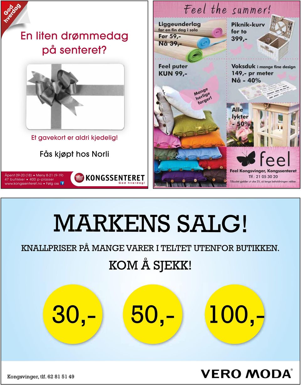 KNALLPRISER PÅ MANGE VARER I TELTET UTENFOR BUTIKKEN.