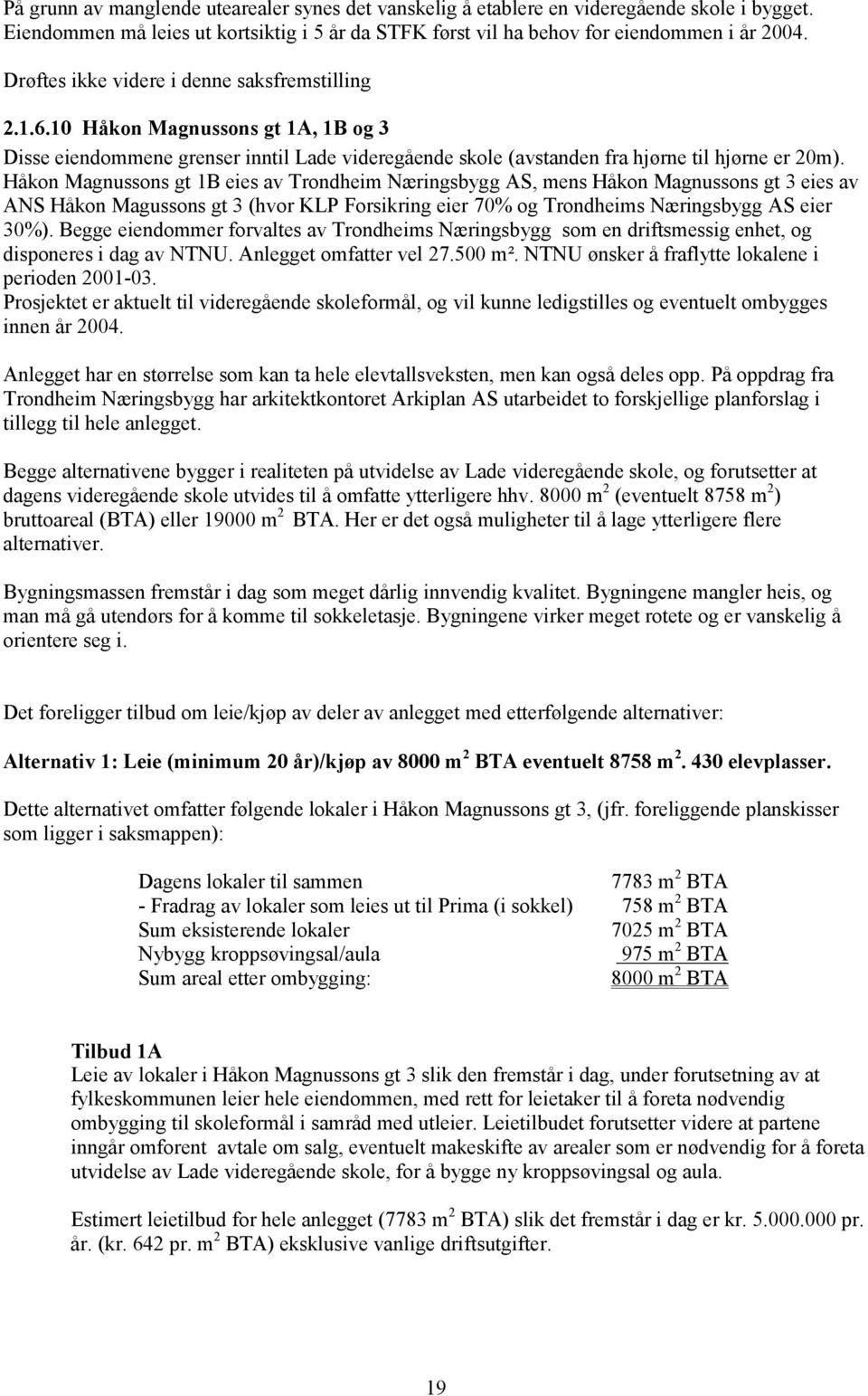 Håkon Magnussons gt 1B eies av Trondheim Næringsbygg AS, mens Håkon Magnussons gt 3 eies av ANS Håkon Magussons gt 3 (hvor KLP Forsikring eier 70% og Trondheims Næringsbygg AS eier 30%).
