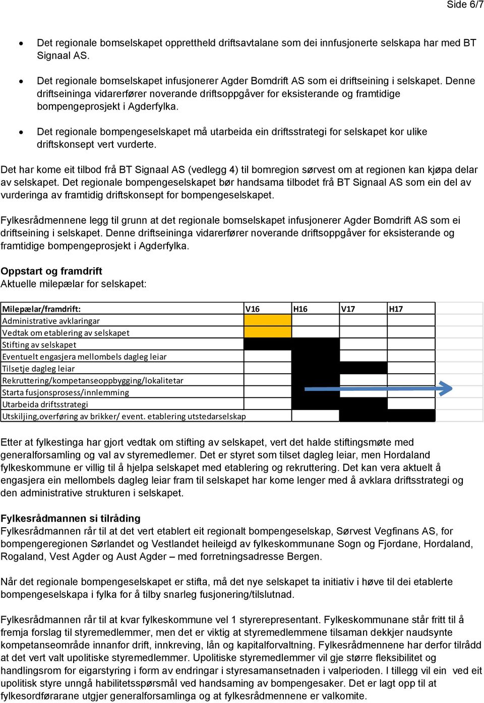 Denne driftseininga vidarerfører noverande driftsoppgåver for eksisterande og framtidige bompengeprosjekt i Agderfylka.