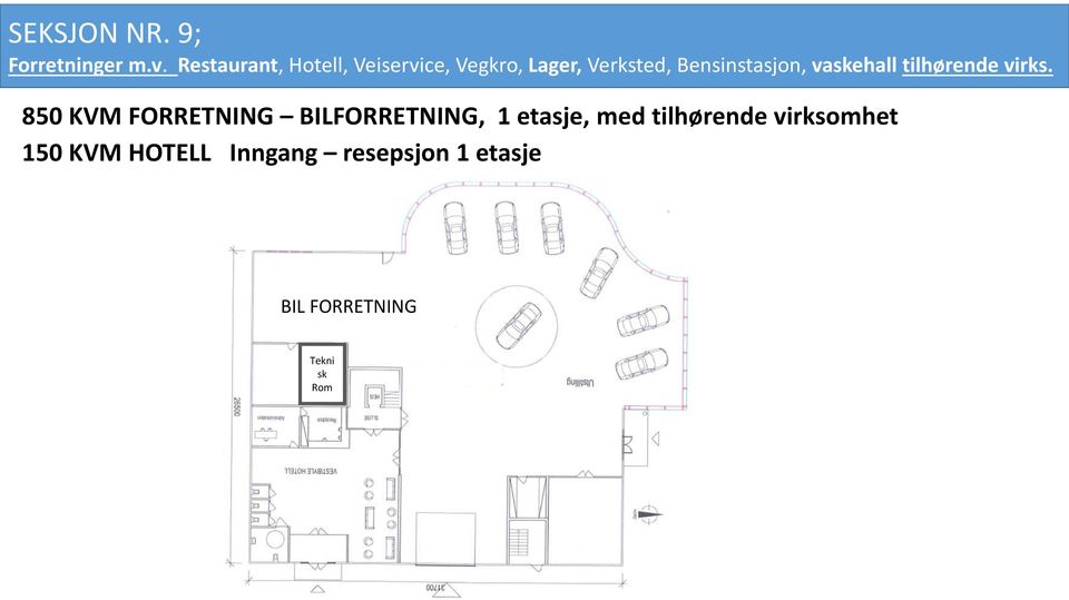 etasje, med tilhørende virksomhet 150