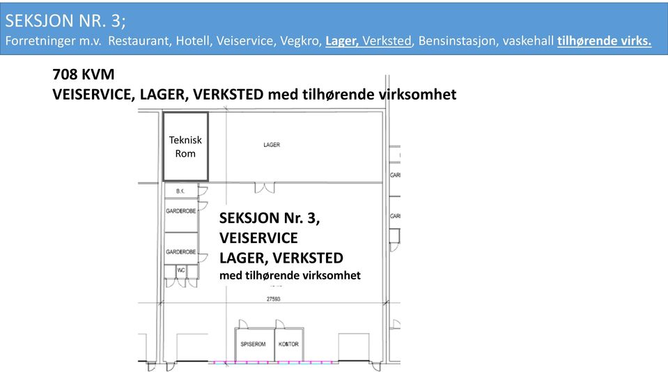 med tilhørende virksomhet Teknisk Rom