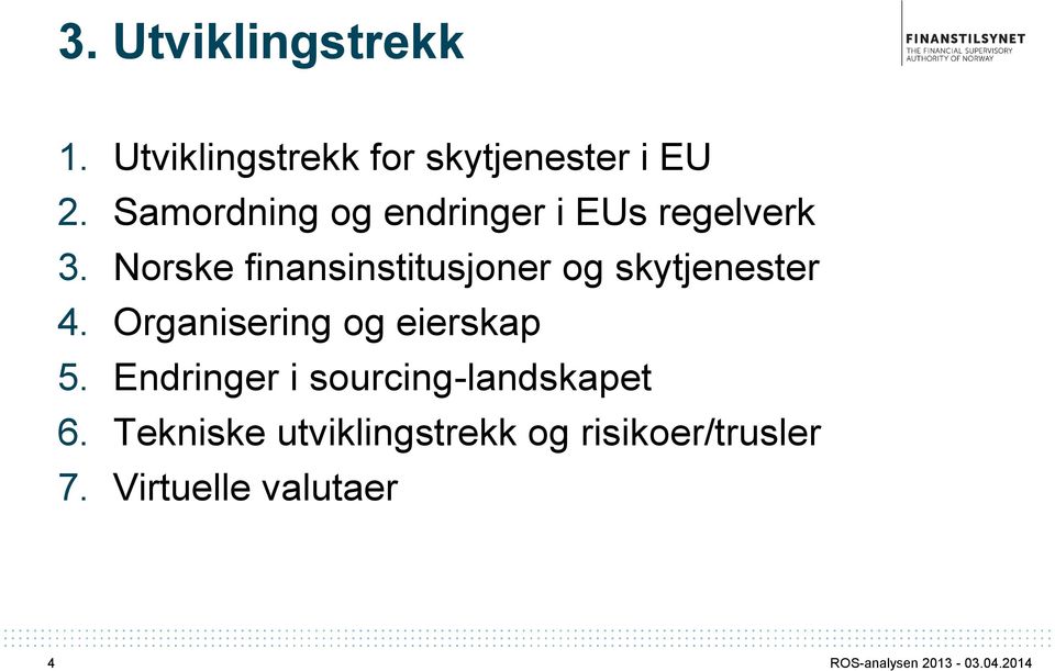 Norske finansinstitusjoner og skytjenester 4. Organisering og eierskap 5.