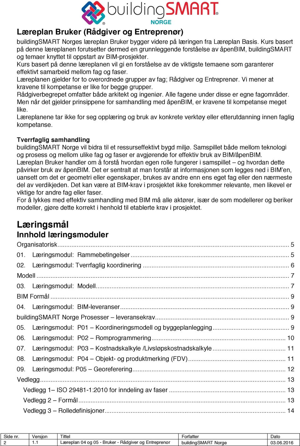 Kurs basert på denne læreplanen vil gi en forståelse av de viktigste temaene som garanterer effektivt samarbeid mellom fag og faser.