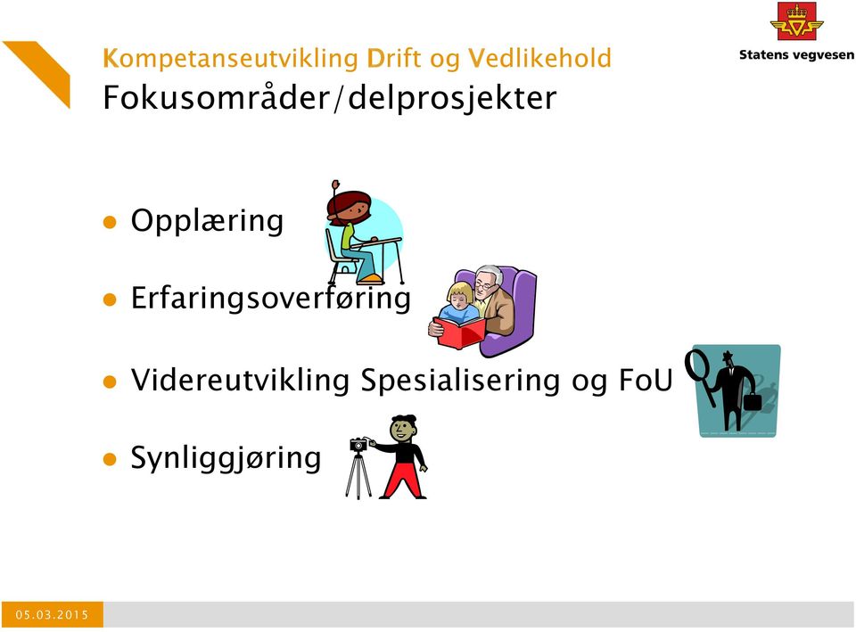 Fokusområder/delprosjekter Opplæring