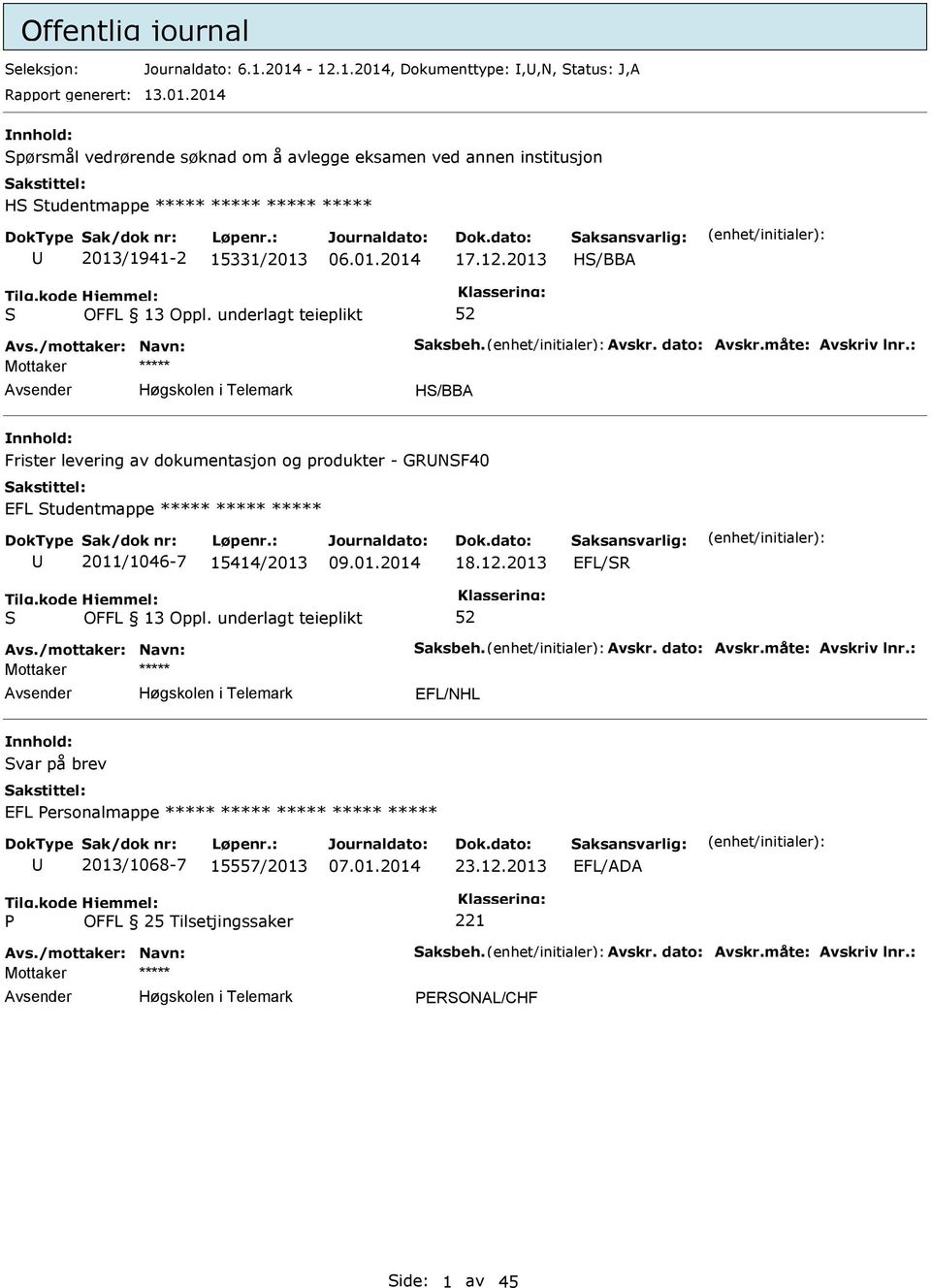 12.2013 H/BBA Avs./mottaker: Navn: aksbeh. Avskr. dato: Avskr.måte: Avskriv lnr.