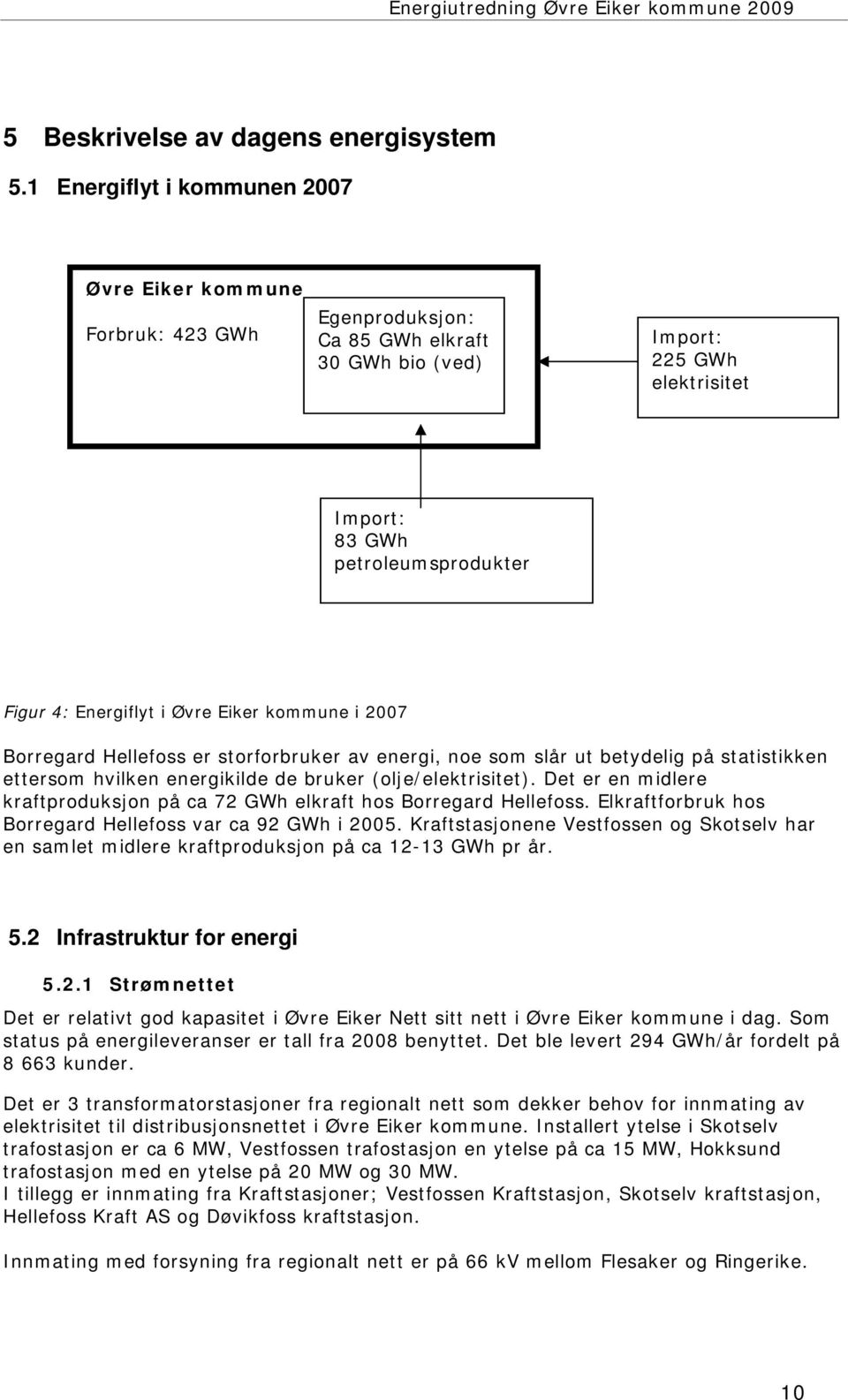 i Øvre Eiker kommune i 2007 Borregard Hellefoss er storforbruker av energi, noe som slår ut betydelig på statistikken ettersom hvilken energikilde de bruker (olje/elektrisitet).