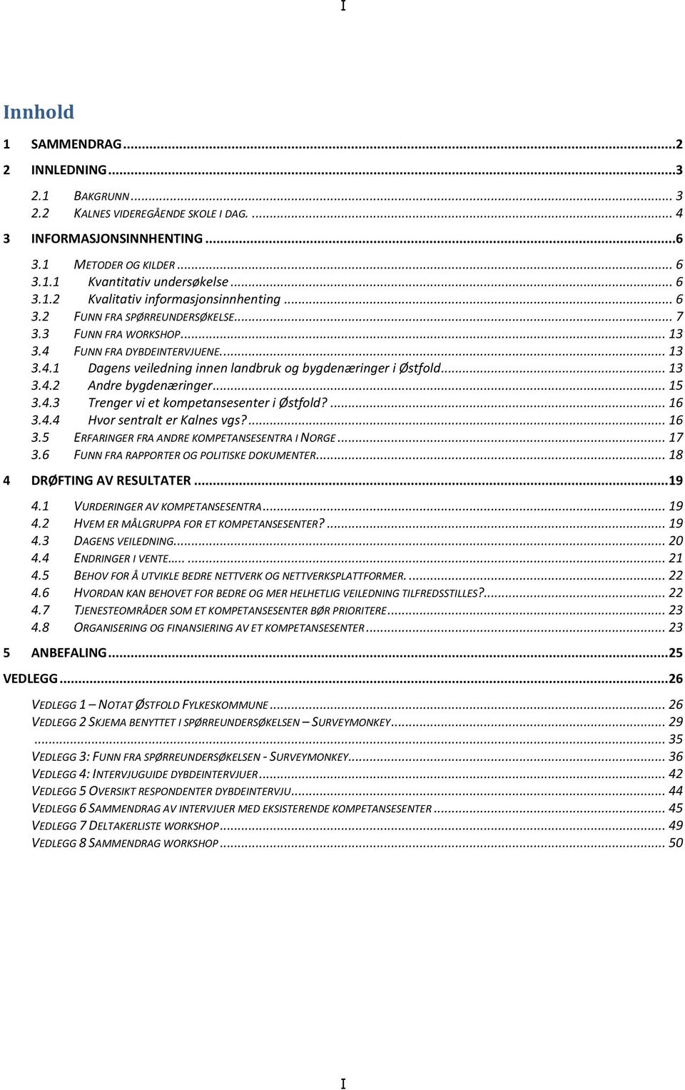 .. 15 3.4.3 Trenger vi et kompetansesenter i Østfold?... 16 3.4.4 Hvor sentralt er Kalnes vgs?... 16 3.5 ERFARINGER FRA ANDRE KOMPETANSESENTRA I NORGE... 17 3.