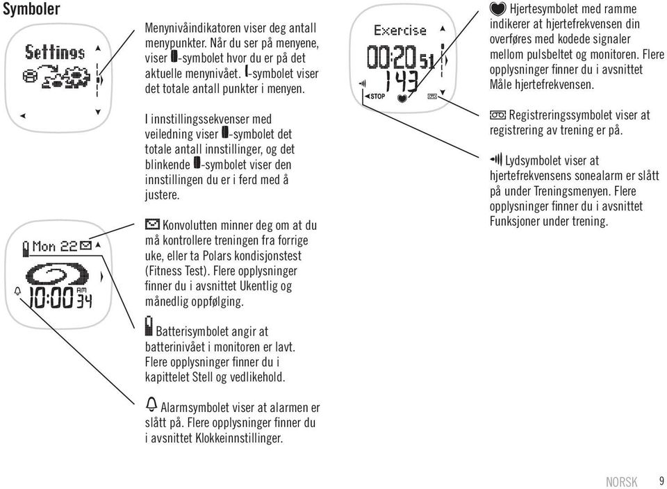 Konvolutten minner deg om at du må kontrollere treningen fra forrige uke, eller ta Polars kondisjonstest (Fitness Test). Flere opplysninger finner du i avsnittet Ukentlig og månedlig oppfølging.