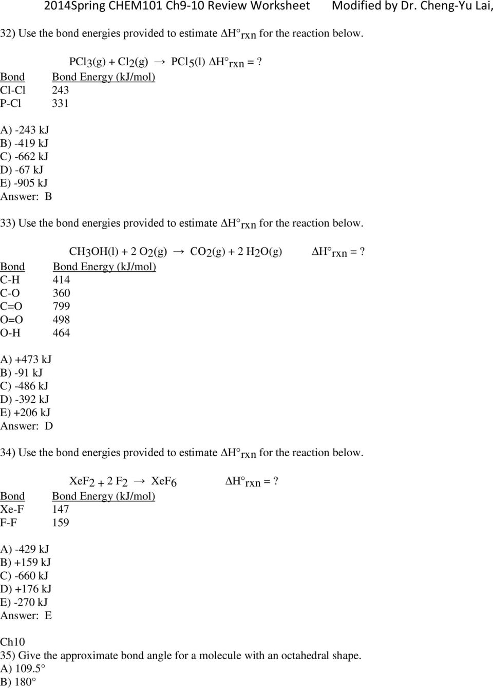 CH3OH(l) + 2 O2(g) CO2(g) + 2 H2O(g) ΔH rxn =?