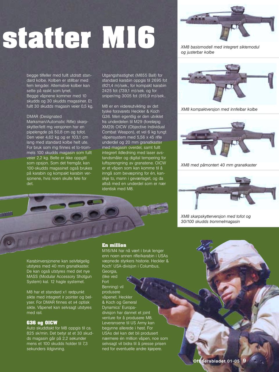 DMAR (Designated Marksman/Automatic Rifle) skarpskytter/lett mg versjonen har en pipelengde på 50,8 cm og tofot. Den veier 4,62 kg og er 103,1 cm lang med standard kolbe helt ute.