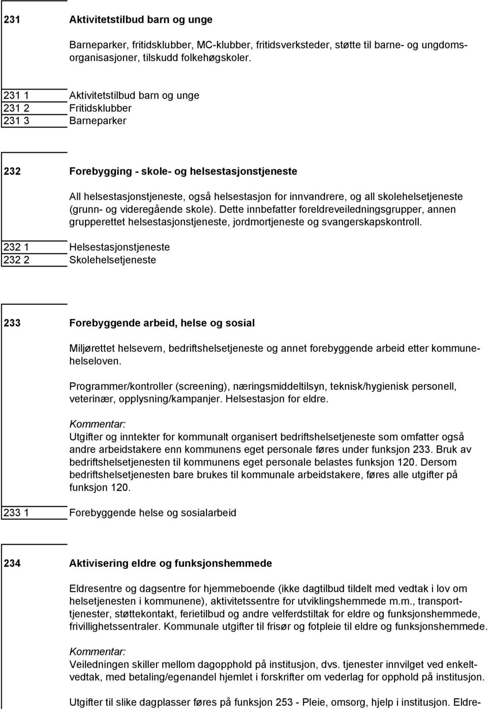 skolehelsetjeneste (grunn- og videregående skole). Dette innbefatter foreldreveiledningsgrupper, annen grupperettet helsestasjonstjeneste, jordmortjeneste og svangerskapskontroll.