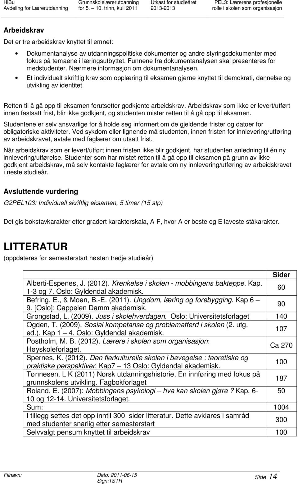 Nærmere informasjon om dokumentanalysen. Et individuelt skriftlig krav som opplæring til eksamen gjerne knyttet til demokrati, dannelse og utvikling av identitet.