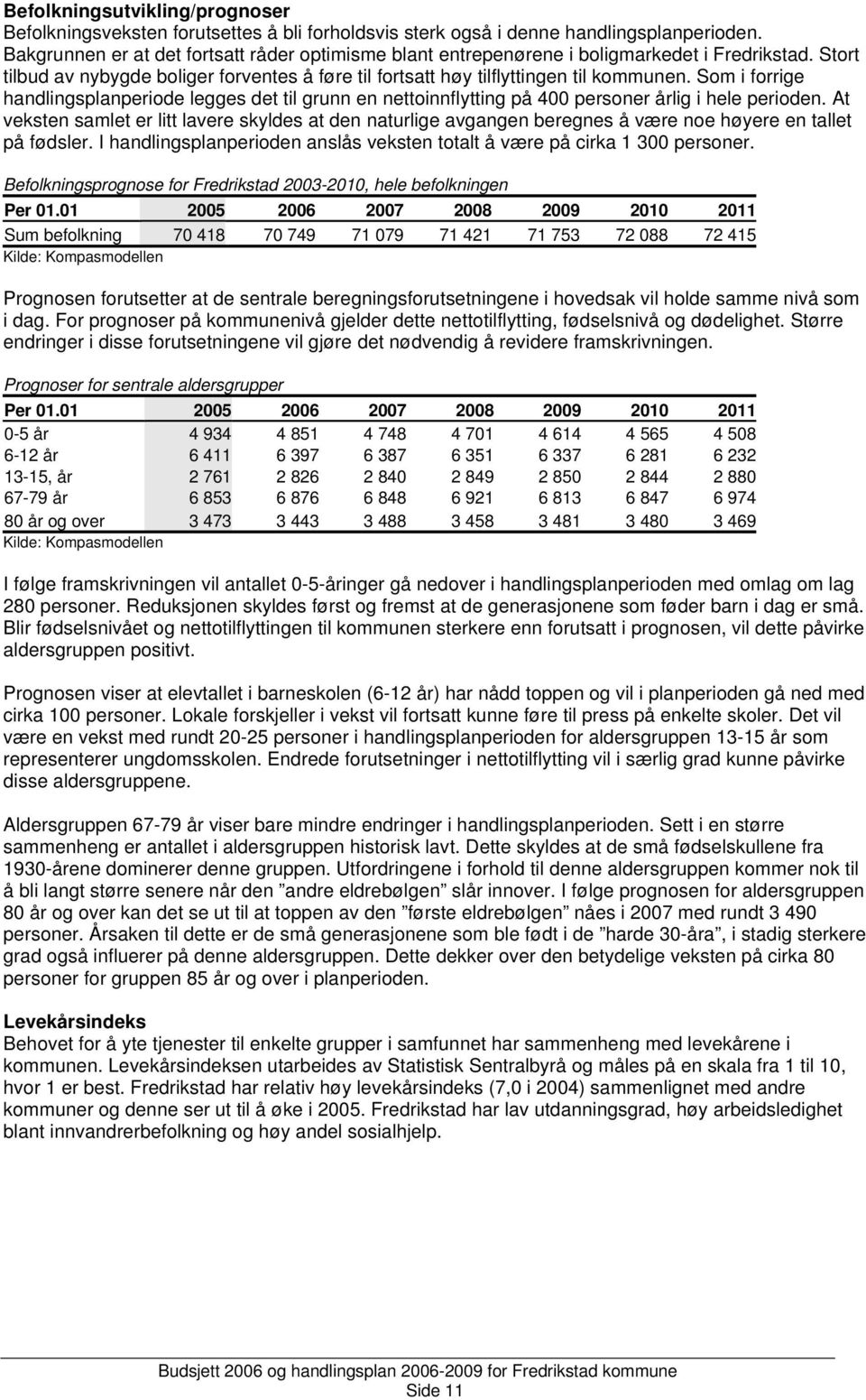 Som i forrige handlingsplanperiode legges det til grunn en nettoinnflytting på 400 personer årlig i hele perioden.