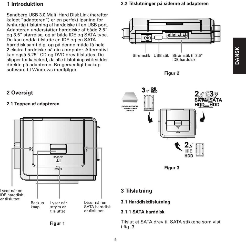 Du kan endda tilslutte en IDE og en SATA harddisk samtidig, og på denne måde få hele 2 ekstra harddiske på din computer. Alternativt kan også 5.25 CD og DVD drev tilsluttes.