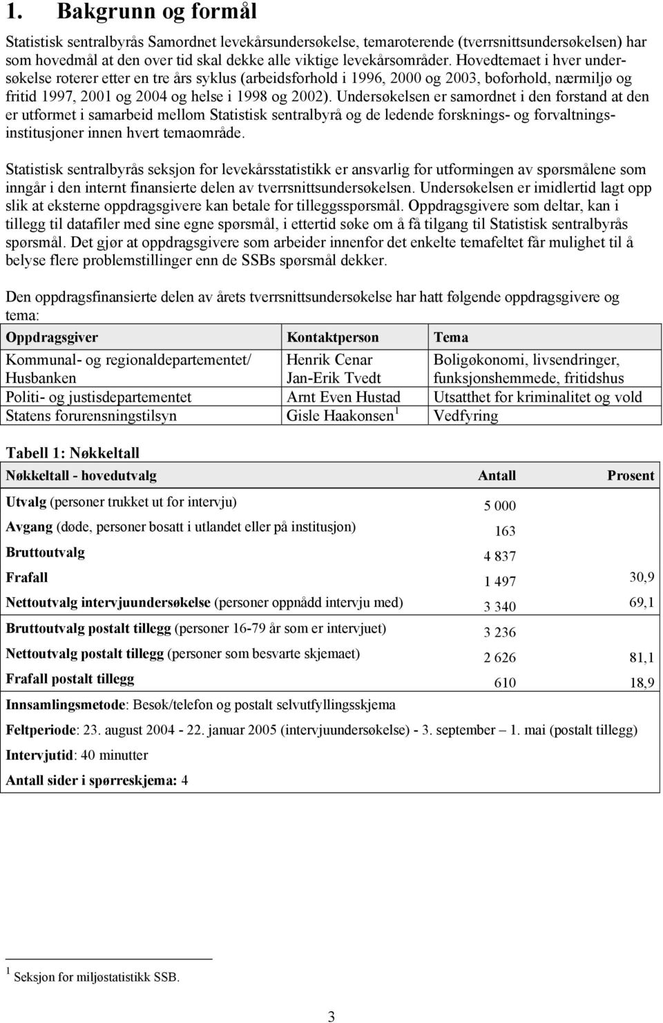 Undersøkelsen er samordnet i den forstand at den er utformet i samarbeid mellom Statistisk sentralbyrå og de ledende forsknings- og forvaltningsinstitusjoner innen hvert temaområde.