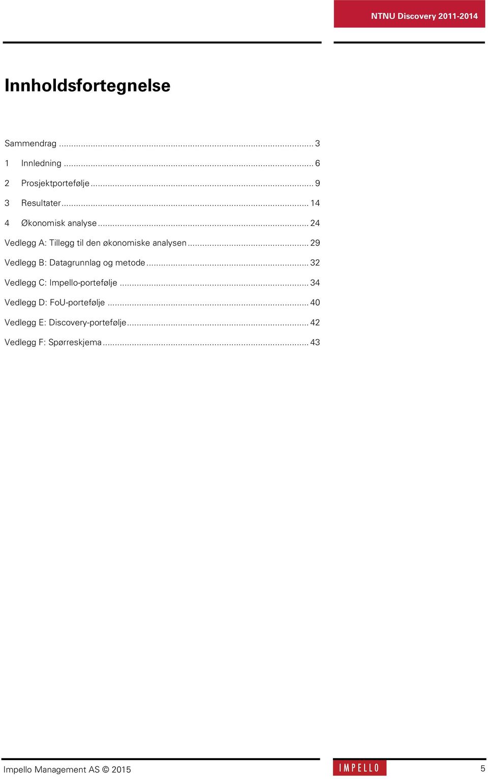 .. 29 Vedlegg B: Datagrunnlag og metode... 32 Vedlegg C: Impello-portefølje.