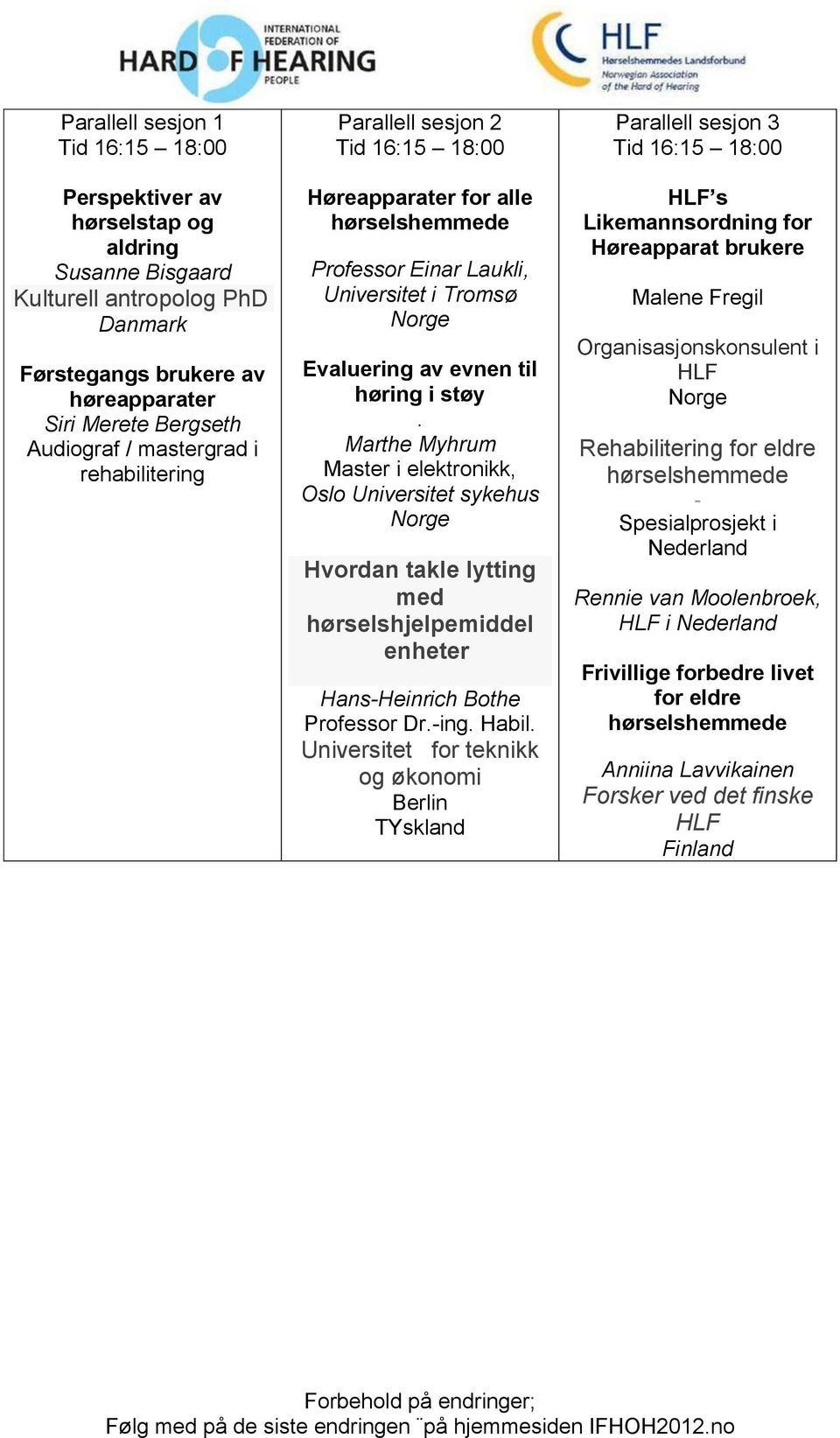 Marthe Myhrum Master i elektronikk, Oslo Universitet sykehus Hvordan takle lytting med hørselshjelpemiddel enheter Hans-Heinrich Bothe Professor Dr.-ing. Habil.