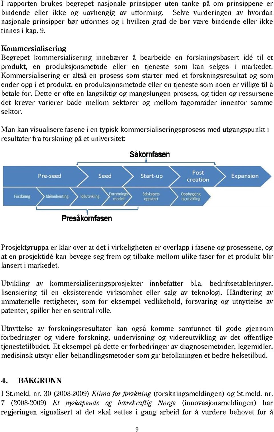 Kommersialisering Begrepet kommersialisering innebærer å bearbeide en forskningsbasert idé til et produkt, en produksjonsmetode eller en tjeneste som kan selges i markedet.