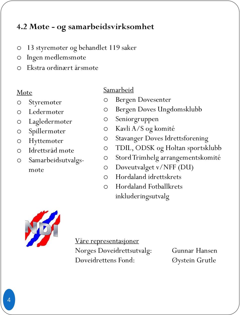 o Kavli A/S og komité o Stavanger Døves Idrettsforening o TDIL, ODSK og Holtan sportsklubb o Stord Trimhelg arrangementskomité o Døveutvalget v/nff (DU) o