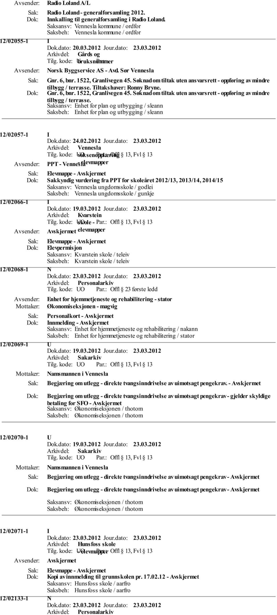 Søknad om tiltak uten ansvarsrett - oppføring av mindre tilbygg / terrasse. Tiltakshaver: Ronny Bryne. Gnr. 6, bnr. 1522, Granlivegen 45.