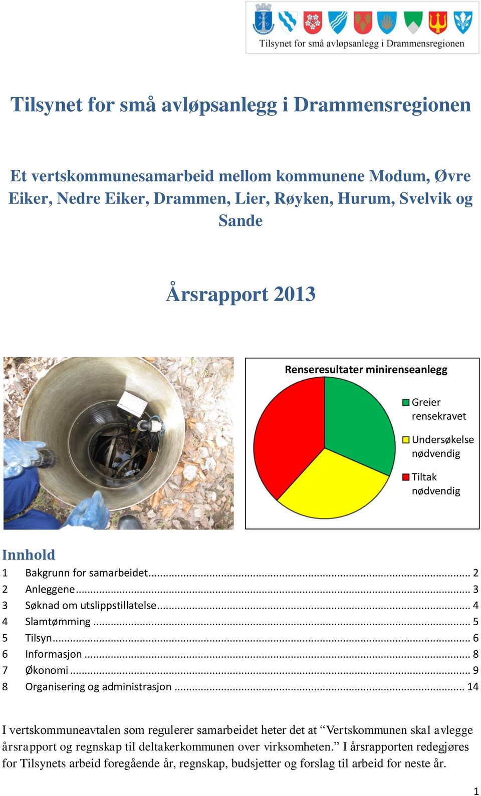 .. 4 4 Slamtømming... 5 5 Tilsyn... 6 6 Informasjon... 8 7 Økonomi... 9 8 Organisering og administrasjon.