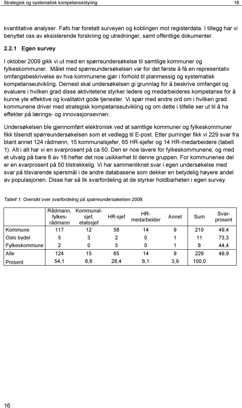 2.1 Egen survey I oktober 2009 gikk vi ut med en spørreundersøkelse til samtlige kommuner og fylkeskommuner.