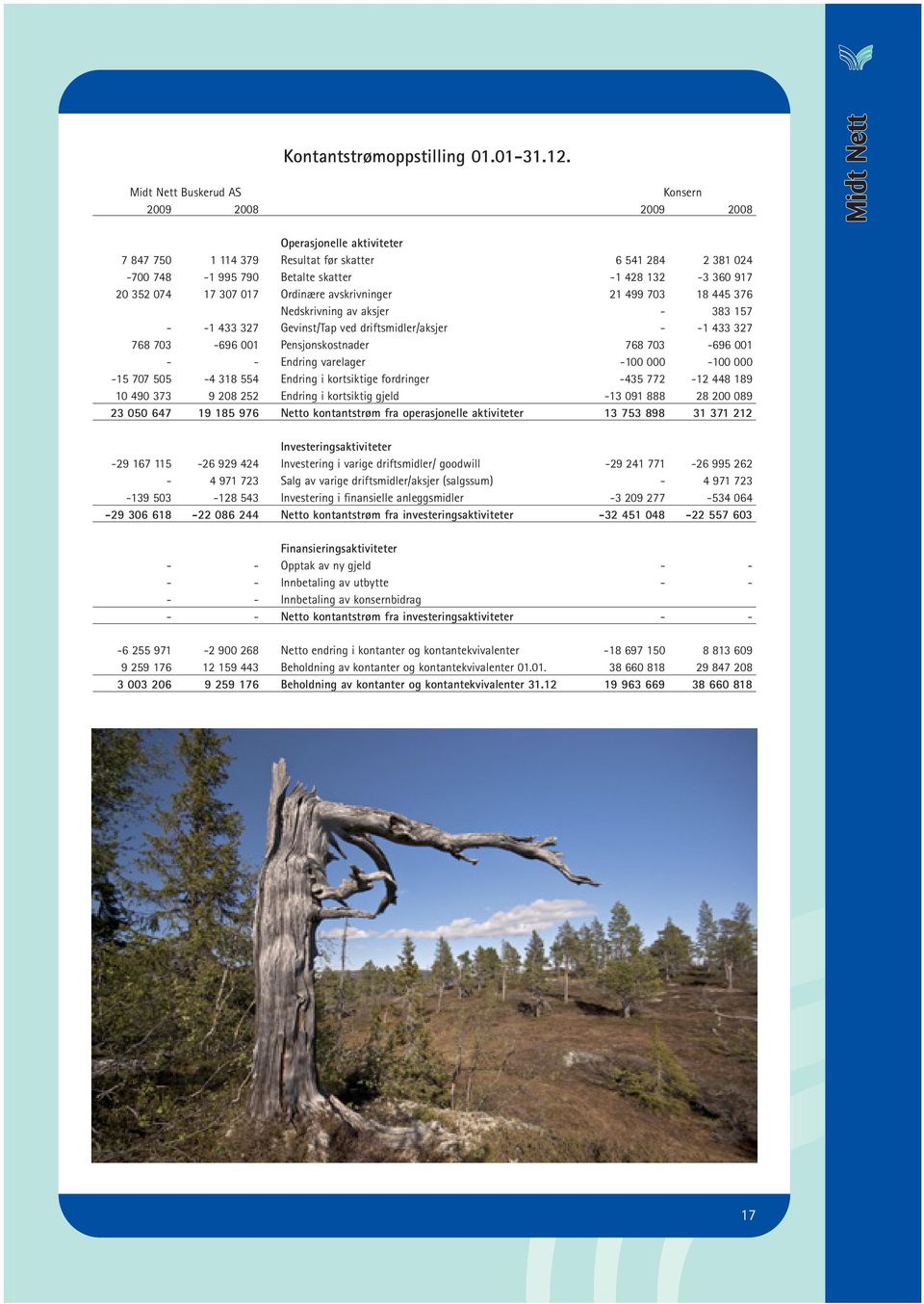 074 17 307 017 Ordinære avskrivninger 21 499 703 18 445 376 Nedskrivning av aksjer - 383 157 - -1 433 327 Gevinst/Tap ved driftsmidler/aksjer - -1 433 327 768 703-696 001 Pensjonskostnader 768