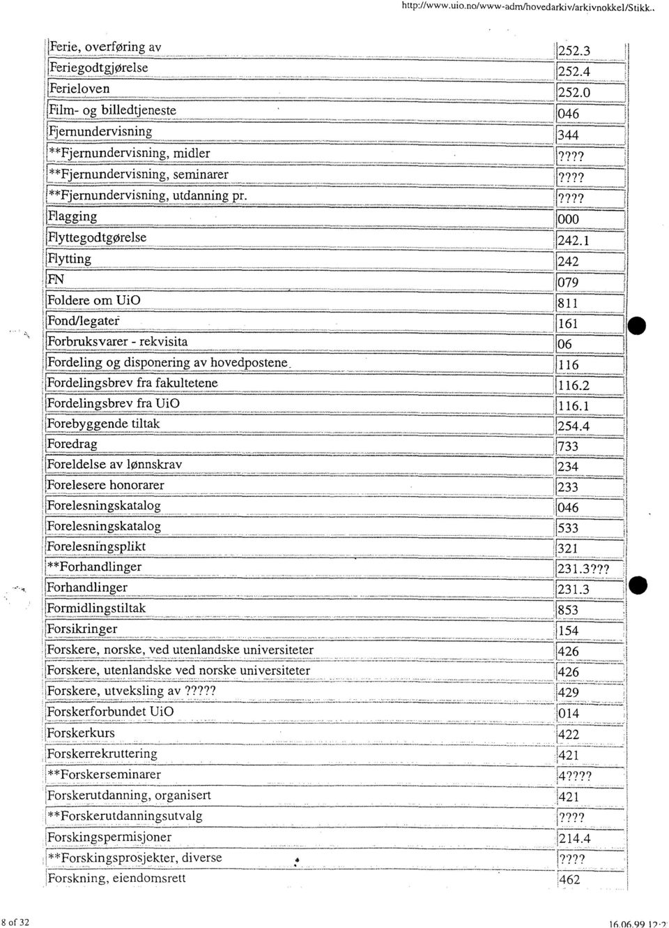 ... _... ^Flytting... ^ ', i...,... IFond/legater Forbruksvarer - rekvisita ;!Fordeling og disponering av hovedpostene Fordelingsbrev fra fakultetene!