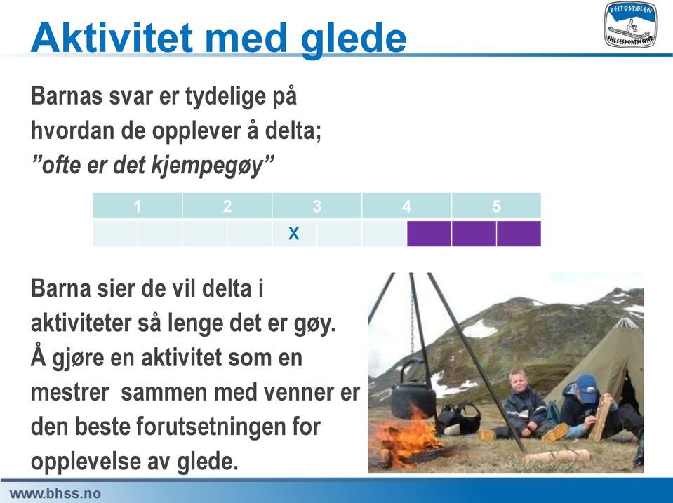 aktiviteter så lenge det er gøy.