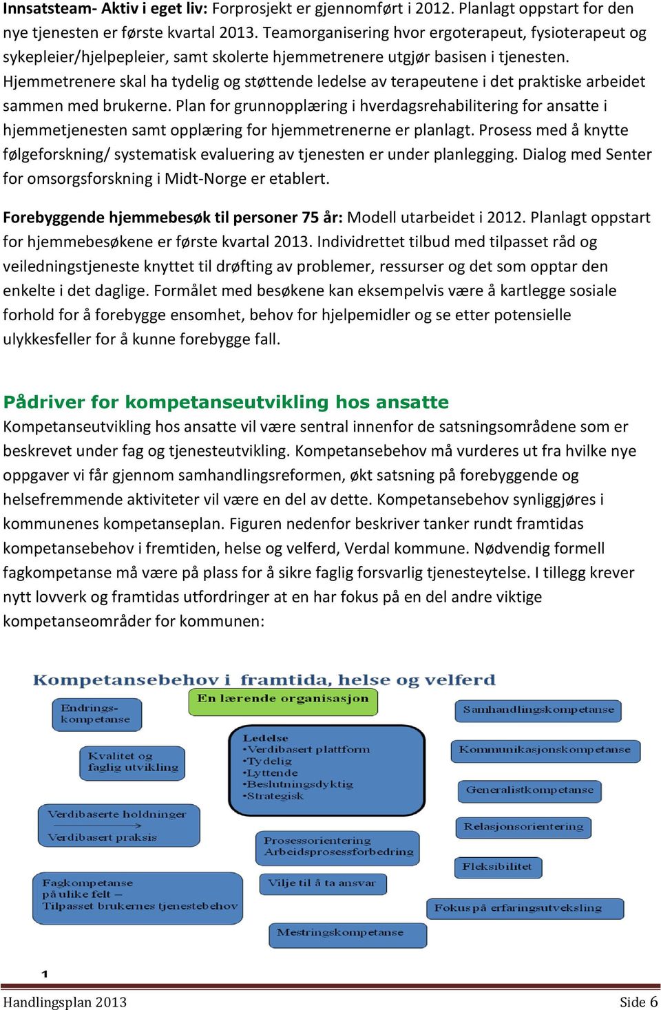 Hjemmetrenere skal ha tydelig og støttende ledelse av terapeutene i det praktiske arbeidet sammen med brukerne.