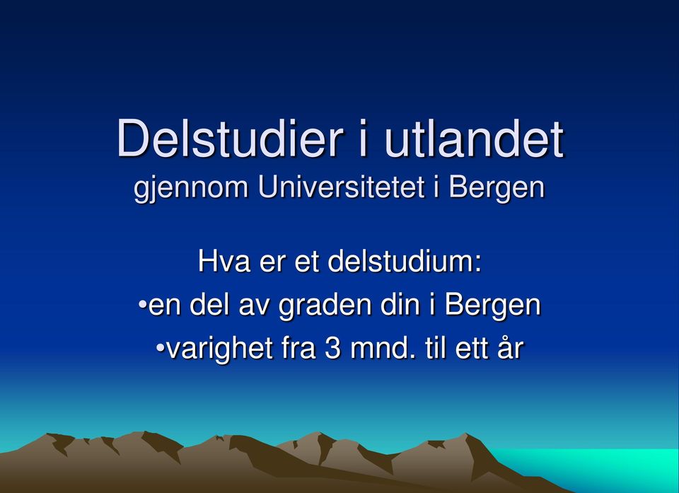 delstudium: en del av graden din