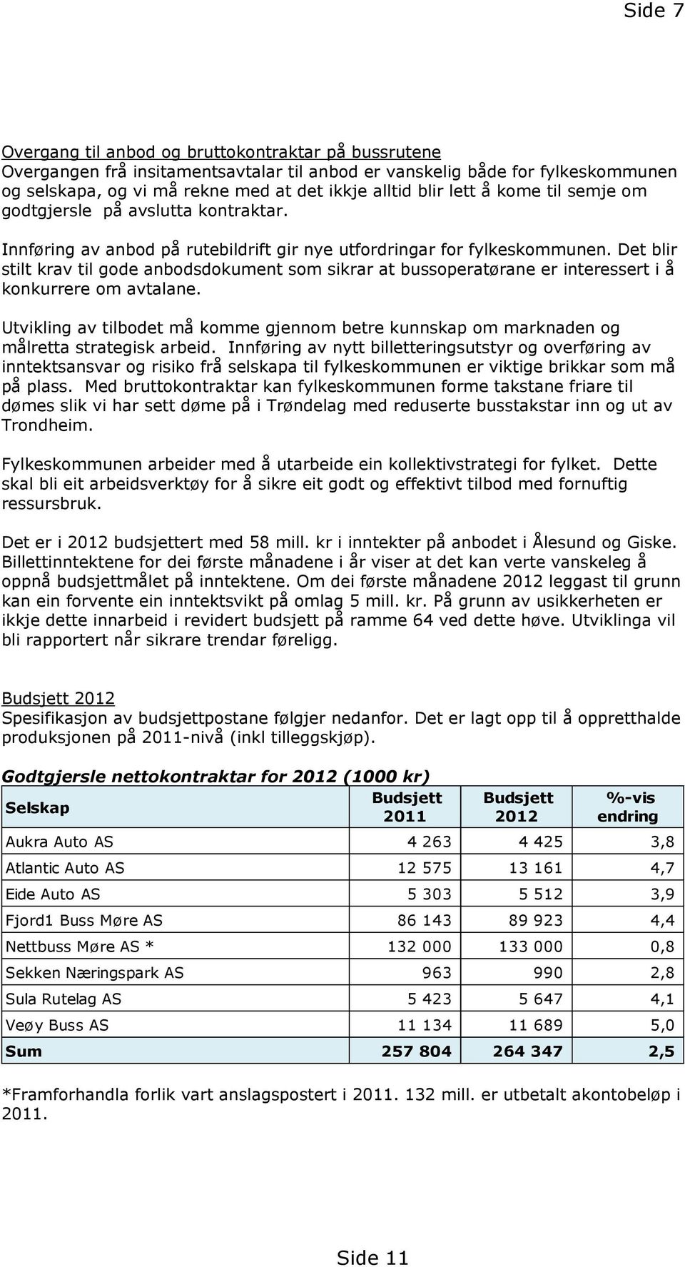 Det blir stilt krav til gode anbodsdokument som sikrar at bussoperatørane er interessert i å konkurrere om avtalane.