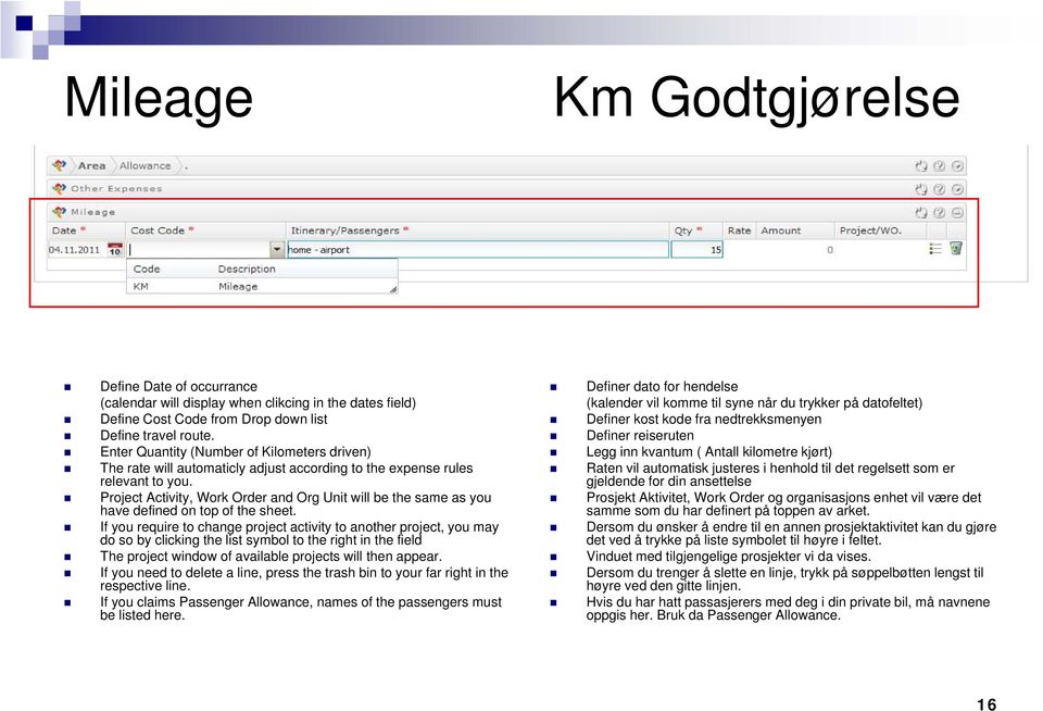 Project Activity, Work Order and Org Unit will be the same as you have defined on top of the sheet.