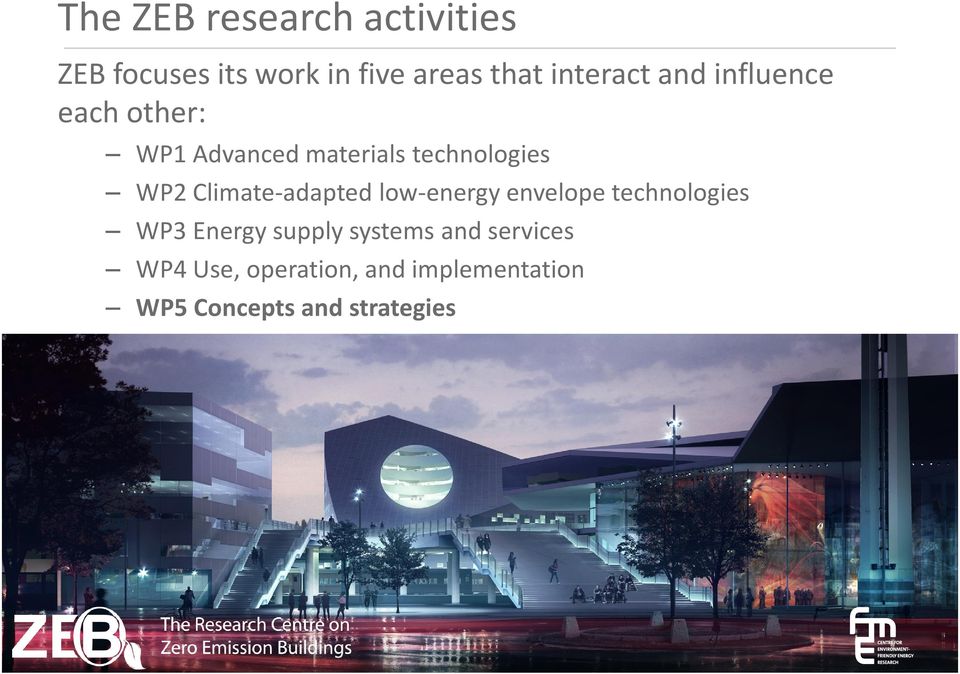 Climate-adapted low-energy envelope technologies WP3 Energy supply systems