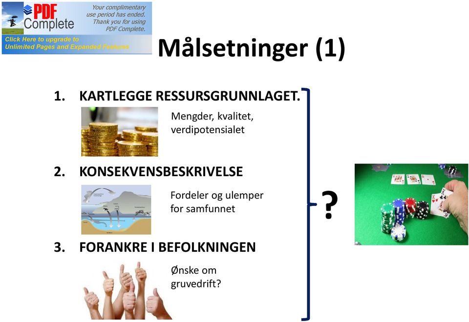 KONSEKVENSBESKRIVELSE Fordeler og ulemper for