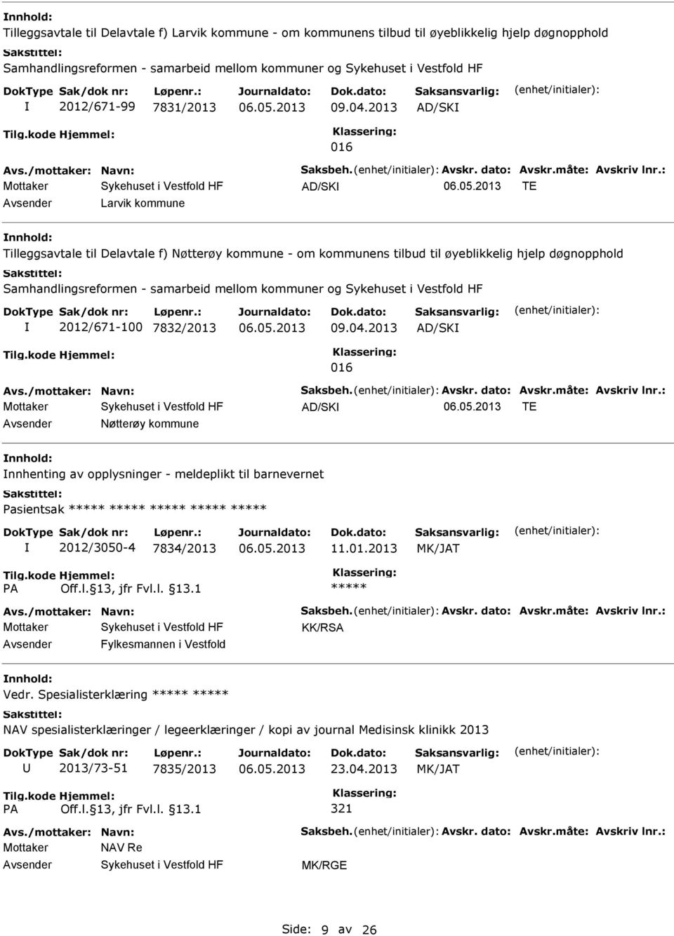 : AD/SK TE Larvik kommune Tilleggsavtale til Delavtale f) Nøtterøy kommune - om kommunens tilbud til øyeblikkelig hjelp døgnopphold Samhandlingsreformen - samarbeid mellom kommuner og 2012/671-100