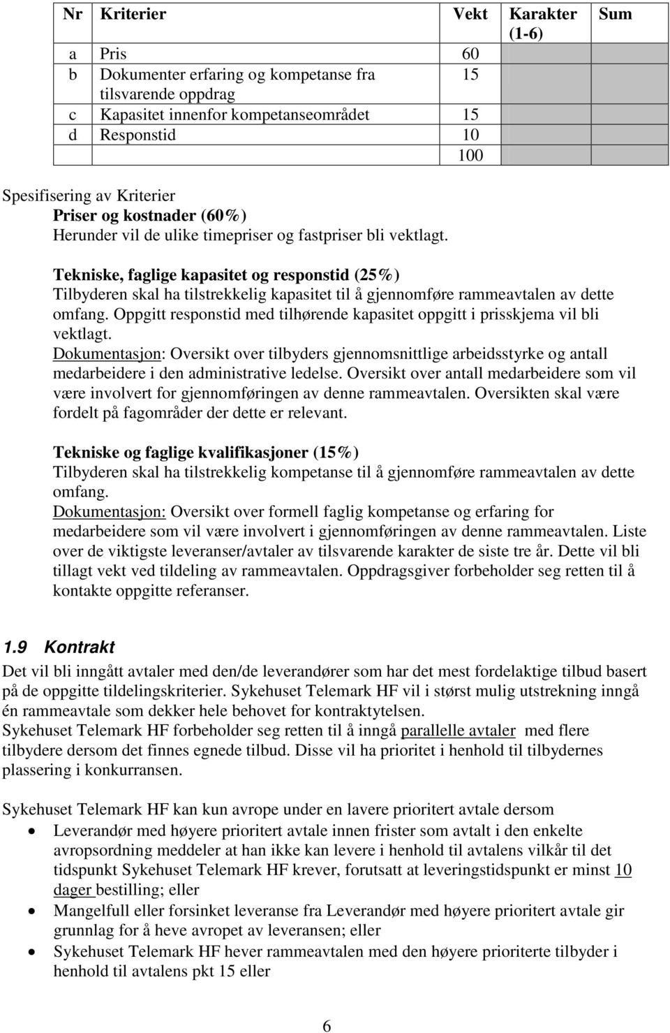 Tekniske, faglige kapasitet og responstid (25%) Tilbyderen skal ha tilstrekkelig kapasitet til å gjennomføre rammeavtalen av dette omfang.